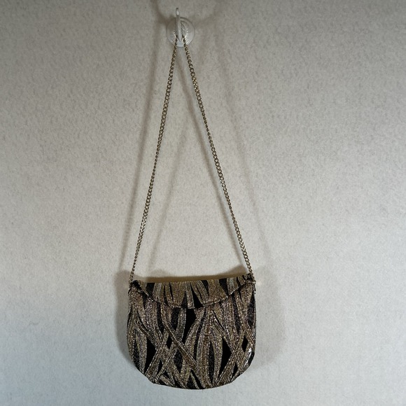 Walborg Handbags - Walborg Gold Silver‎ Black Shoulder Purse Handbag Small